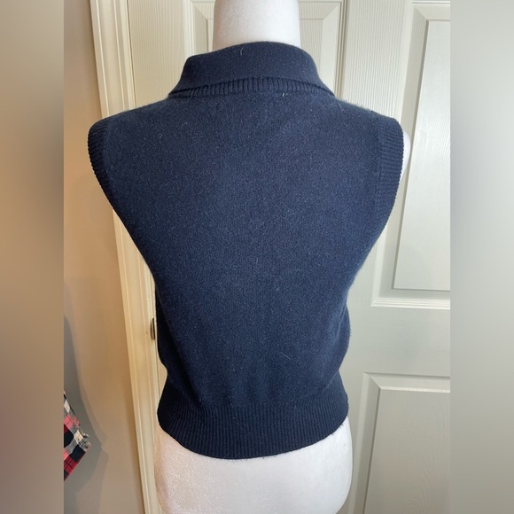 NAADAM Dark Blue cashmere collared Vest small - Picture 3 of 10